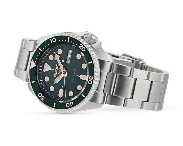 Seiko 5 Sports Automatic Analog Green Dial Silver Steel Strap Watch For Men - SRPD63K1 - Image 10